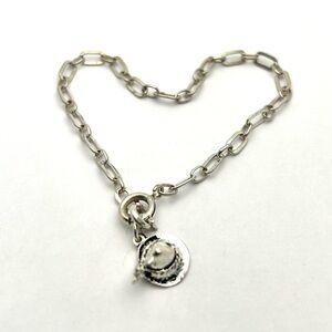 Vintage Silver bracelet with a plated German Trachten  Hat charm